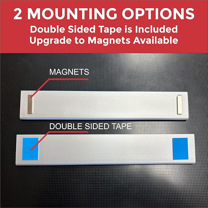 Printex Design - Personalized Office CUBICLE Name Plate & Sign. Modern Aluminum Holder - 4 Plate Colors (Clear See Through)