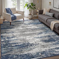 GENIMO Rugs for Bedroom-Washable 6x9 Area Rugs Lightweight Low Pile, Modern Printed Non-Slip Carpet for Living Room, Playroom, Dining Room, Office, Blue Ivory
