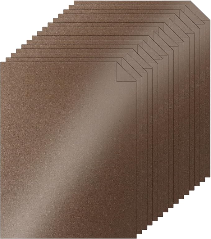 Silunkia 40 Sheets Coffee Shimmer Cardstock 8.5 x 11 Crafts Paper, 75lb Thick Dark Brown Card Stock for DIY Cards, Greeting Cards,Wedding Invitations, Birthday