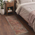GENIMO 2x10 Runner Rugs for Hallway, Machine Washable Non Slip Vintage Rugs, Low Pile Lightweight Soft Print Rug for enrtyway, Corridor, Home Office, Kitchen, Mocha Brick