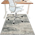 Office Chair Mat for Hardwood Tile Floor, Abstract 48"X 60" Desk Mats for Office Chair on Rolling Chairs Carpet, Desk Anti-Slip 1/5" Thick Rug for Computer Chair, Thin Low-Pile Floor Mat, Green Beige