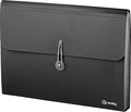 Accordion File Organizer Black, 13 Pocket Expanding File and Cover Folder with Labels, Plastic Portable Desktop Letter A4 Paper – by Enday