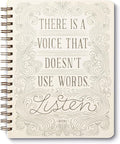 Compendium Spiral Notebook - There is a voice that doesn't use words. Listen. — A Designer Spiral Notebook with 192 Lined Pages, College Ruled, 7.0”W x 9.25”H