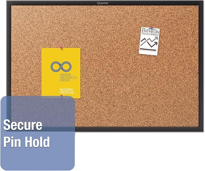 Quartet Cork Board, Bulletin Board, 8' x 4' Corkboard, Black Frame (2308B)