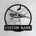 Personalized Metal Airplane Wall Art, Airplane Name Sign, Customized Pilot Name Sign, Airplane Hangar Sign Decor, Aviation Home Office Decor, Large Outdoor Decor, Pilot Gifts, Aircraft Lovers Gift