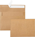 Silunkia 100 Packs Brown Blank Cards and Envelopes 5 x 7 Heavyweight Single Panel Cardstock and A7 Envelopes Self Seal for Wedding Invitations, Birthday, Thank You Cards, Mailing