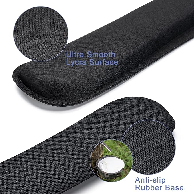 Hoewina Keyboard Wrist Rest,Ergonomic Wrist Rest,Superfine Fabric and Gel Memory Foam Wrist Pad for Computer Keyboard for Easy Typing & Pain Relief, Suitable for Office, Family, Outdoor, Bean Green