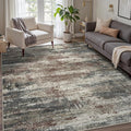 GENIMO 8x10 Area Rugs, Machine Washable Rugs for Living Room Low Pile, Modern Gray Rug with Non-Slip Rubber Backing, Soft Pet Friendly Carpet for Bedroom, Dining Room, Office, Mystic Forest