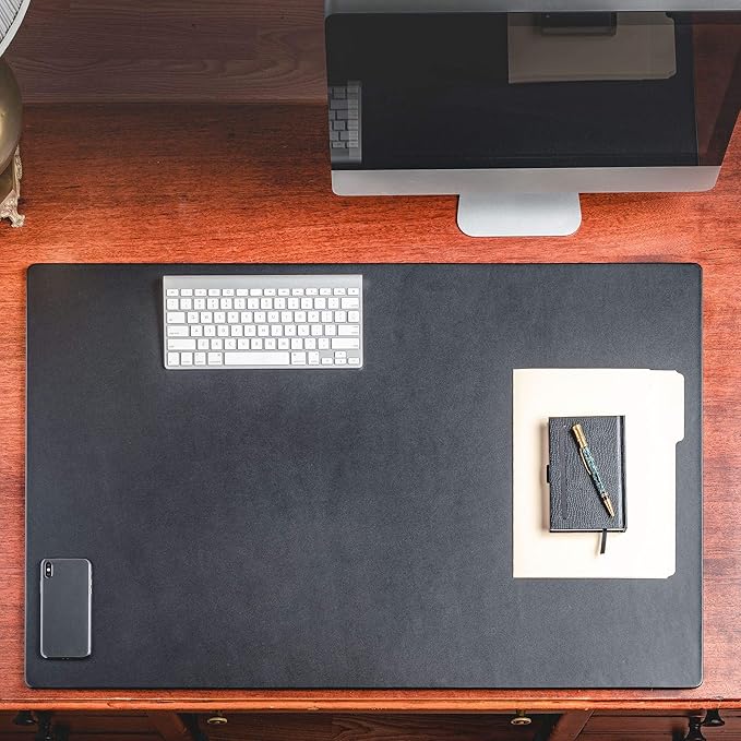 Dacasso Classic Leather Mat Desk pad, 38" x 24", Black