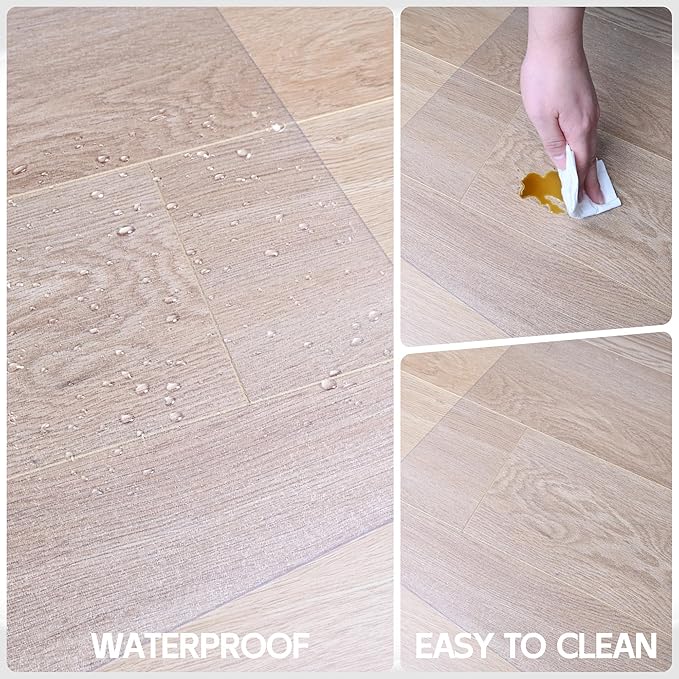 HOMEK Office Chair Mat for Hardwood Floor, 60" x 40" Clear Computer/Desk Chair Mat for Hard Floor, Thicker, Easy Glide, Non-Slip, Protects Hard Surfaces from Scratches, Ideal for Home or Office