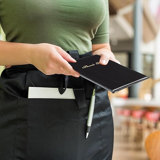 Gold Lion Professional Check Presenters for Restaurants - Black Server Checkbooks with Thank You Imprint for Smooth Payment Transactions, Restaurant Payment Book, and Foldable Tray Holders - 10 Pack