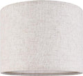 GO&SO Natural Linen Medium Drum Lamp Shades 13" Top x 13" Bottom x 10" High (Spider) Modern Beige Gray Lampshade for Table Lamps Bedside Lamps -Assembly Required - By GO&SO
