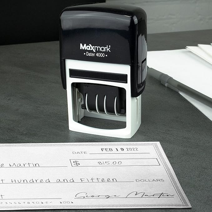 MaxMark Dater 4000 Self Inking Date Stamp - Red